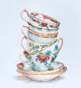 Luca-S B2325 Turquoise Themed Tea Cups クロスステッチキット – クロスステッチ専門店アトリエ・アリス